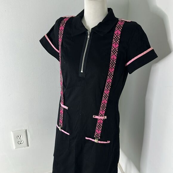 Vintage Lip Service Punk Suspender Black Y2k Dress Size Large - Picture 4 of 6